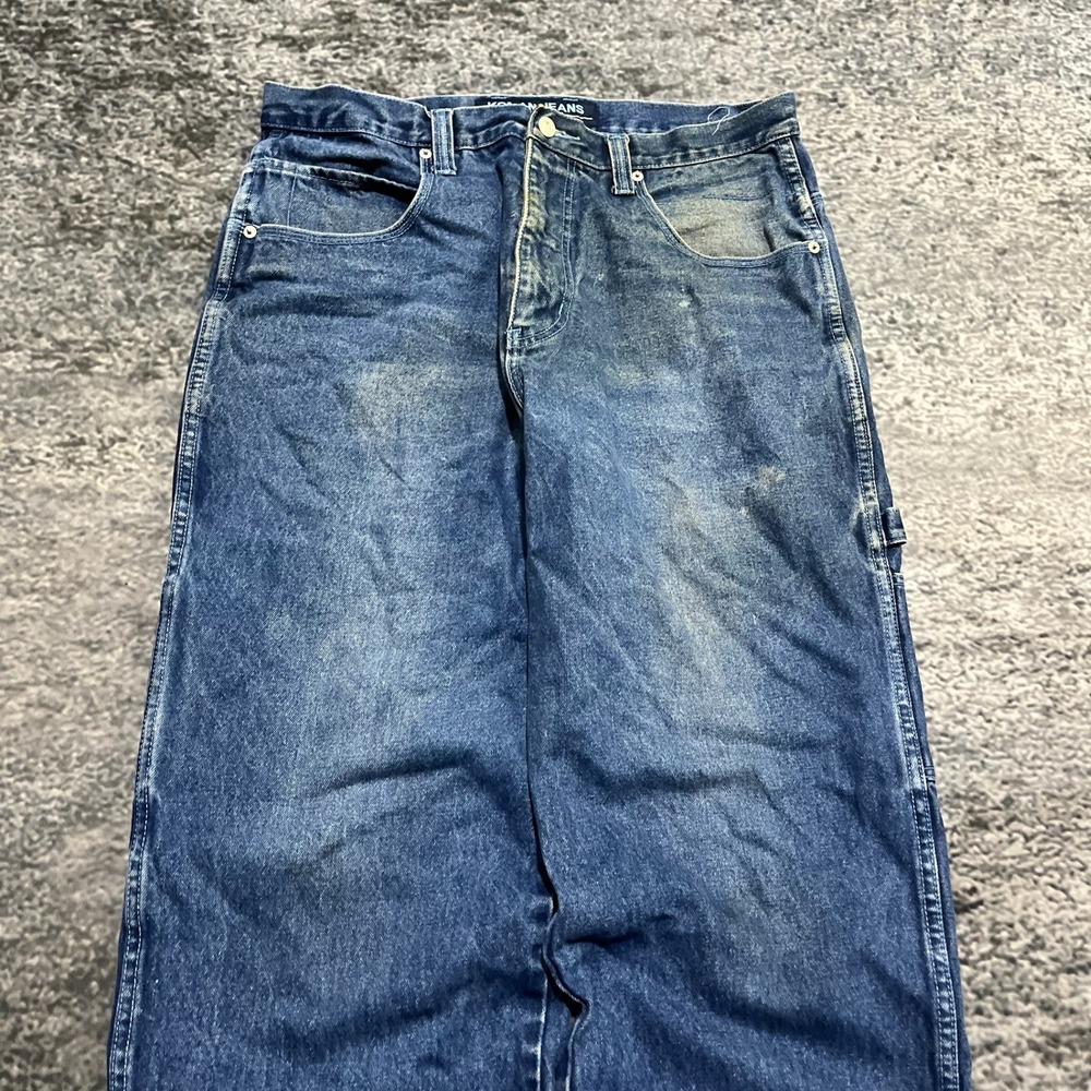 Koman Jeans Carpenter Baggy Wide Leg‎ 34x30 Blue Distressed Skater Vintage Y2K - Picture 6 of 16